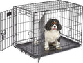 30-Inch Icrate for Medium Breeds, 21-40 Lbs, Single Door Folding Dog Crate with Divider Panel, Leak-Proof Tray & Secure Latch, Portable, Durable & Easy to Assemble