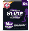 Clump & Seal SLIDE Platinum Multi-Cat Clumping Cat Litter, Easy Clean Technology with No Scrubbing, 14-Day Odor Control, 37 Lbs