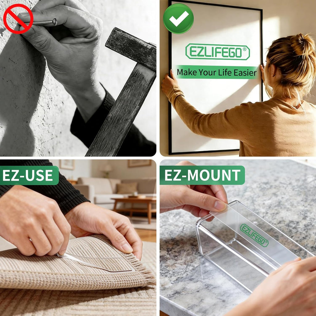 Double Sided Tape Heavy Duty(Extra Large 16.5FT), Nano Adhesive Mounting Tape Wall Decor,Sticky Picture Hanging Adhesive Strips Poster Tape