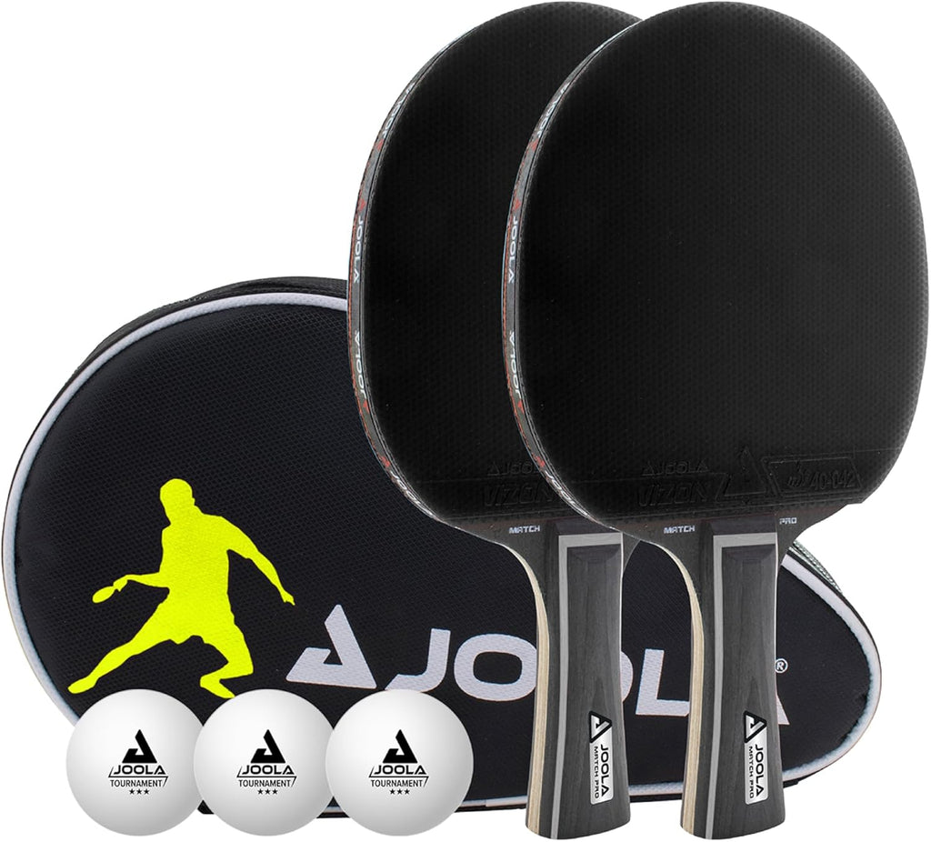 Duo Pro Ping Pong Paddles Set of 2 - Professional Table Tennis Paddles, Three Advanced 3 Star Tournament Ping Pong Balls and Carrying Case - Advanced Table Tennis Rackets
