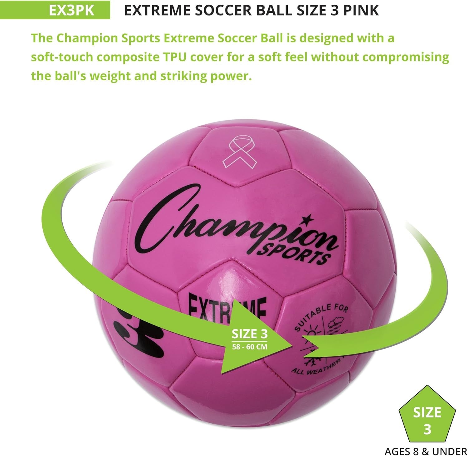 Extreme Series Soccer Ball – Sizes 3, 4, 5, Soft Touch, All Weather, High Air Retention, Youth & Adult League Balls for Training, Games, Outdoor & Indoor Play, Multiple Colors