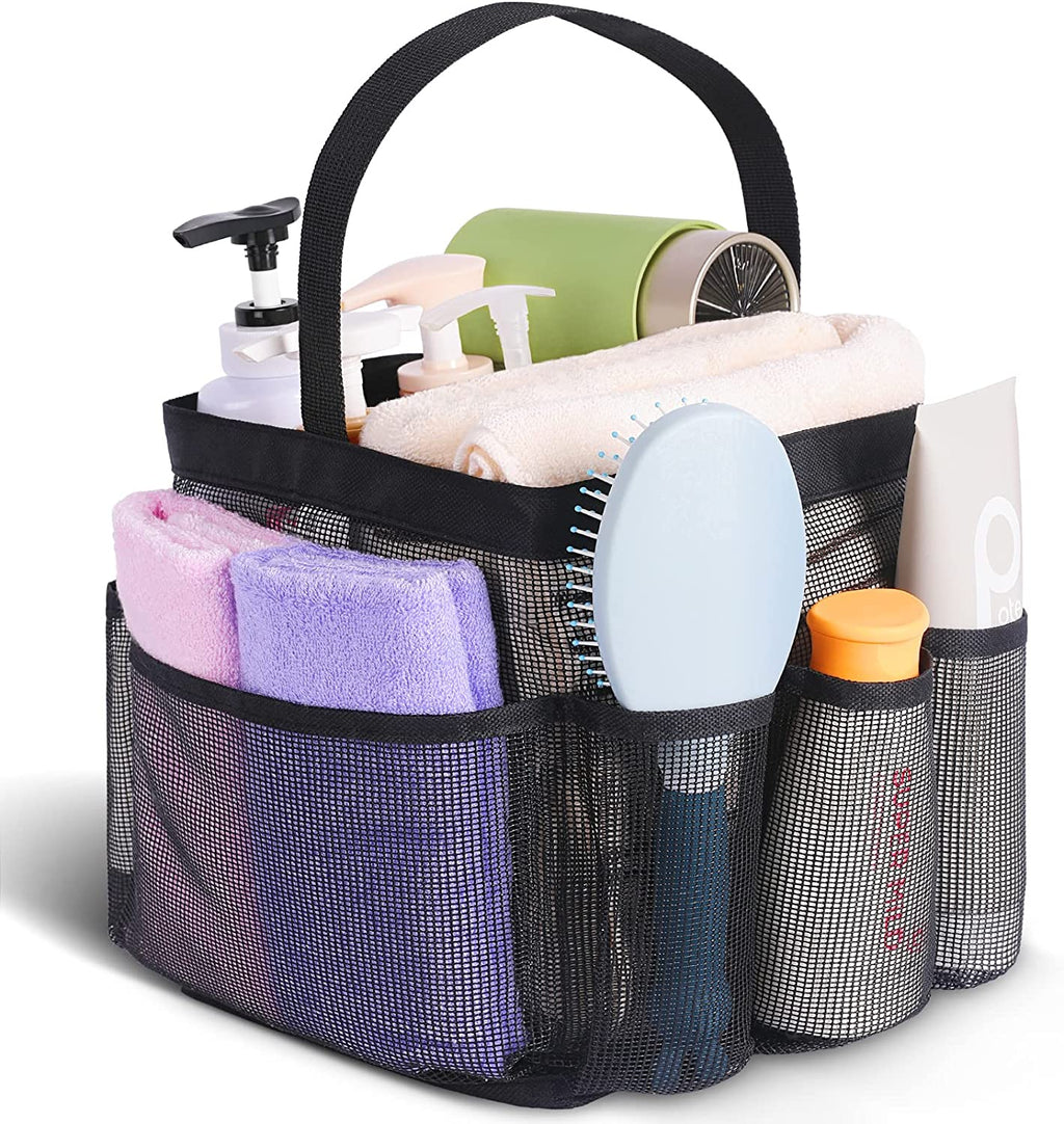 Mesh Shower Caddy Portable for College Dorm Room Essentials, Shower Caddy Dorm with 8-Pocket Large Capacity for Beach, Swimming, Gym, Travel Essentials