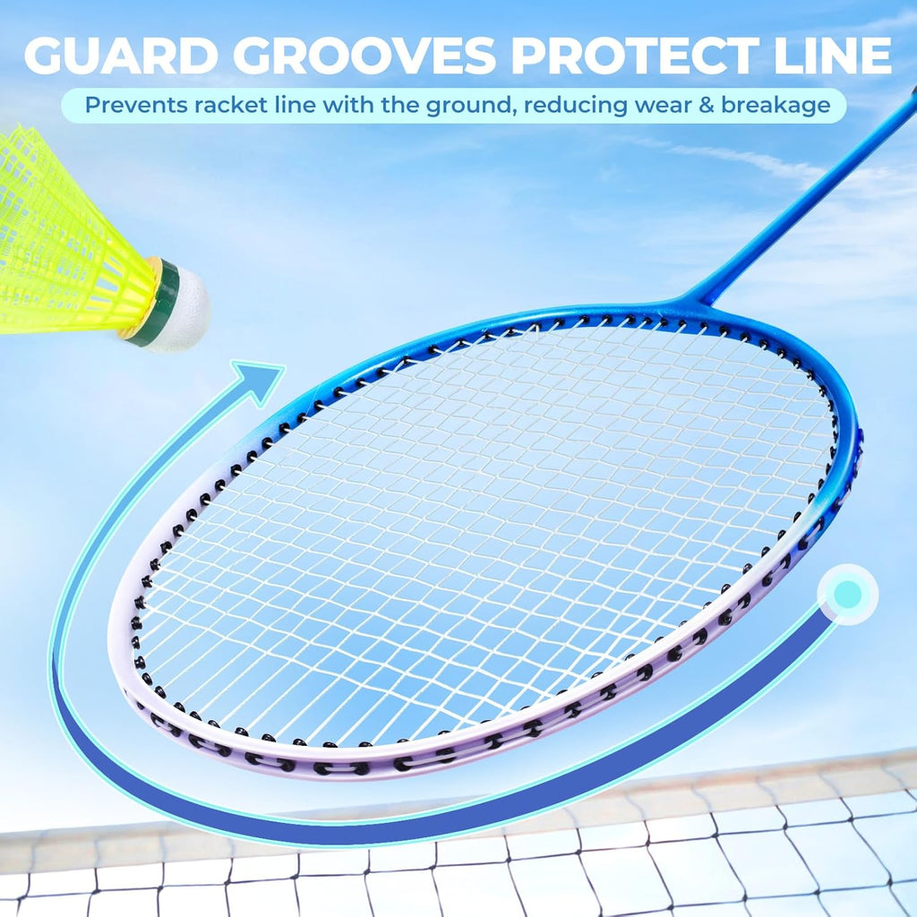 Badminton Rackets Set for Backyards, Badminton Set, Includ 2/4 Rackets, 6/12 Birdies, 1 Carrying Bag, Outdoor Game for Adult Family Beginner