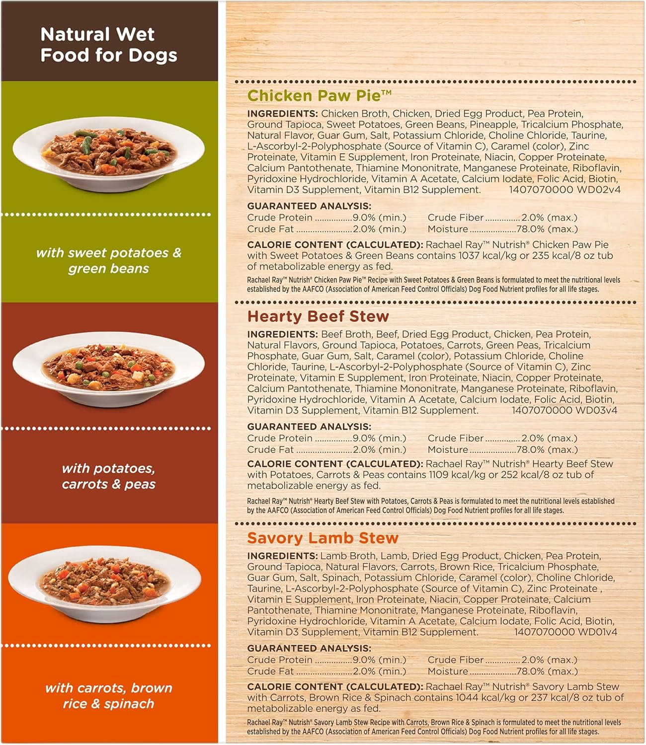 Rachael Ray Premium Natural Wet Dog Food, Savory Favorites Variety Pack, 8 Ounce Tub (Pack of 6)