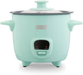 Mini Ceramic Rice Cooker - Designed for Single-Serve Cooking - Compact Rice Cooker with Nonstick Removable Pot, Keep Warm Function & Easy-To-Clean Sleek Design - Aqua Ceramic