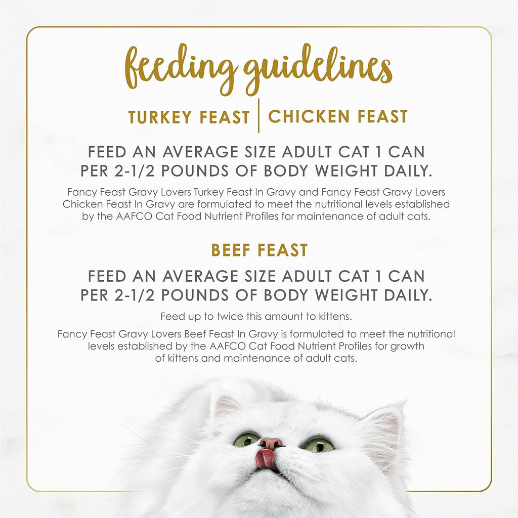 Purina  Gravy Lovers Poultry and Beef Grilled Gourmet Wet Cat Food Variety Pack - (Pack of 24) 3 Oz. Cans
