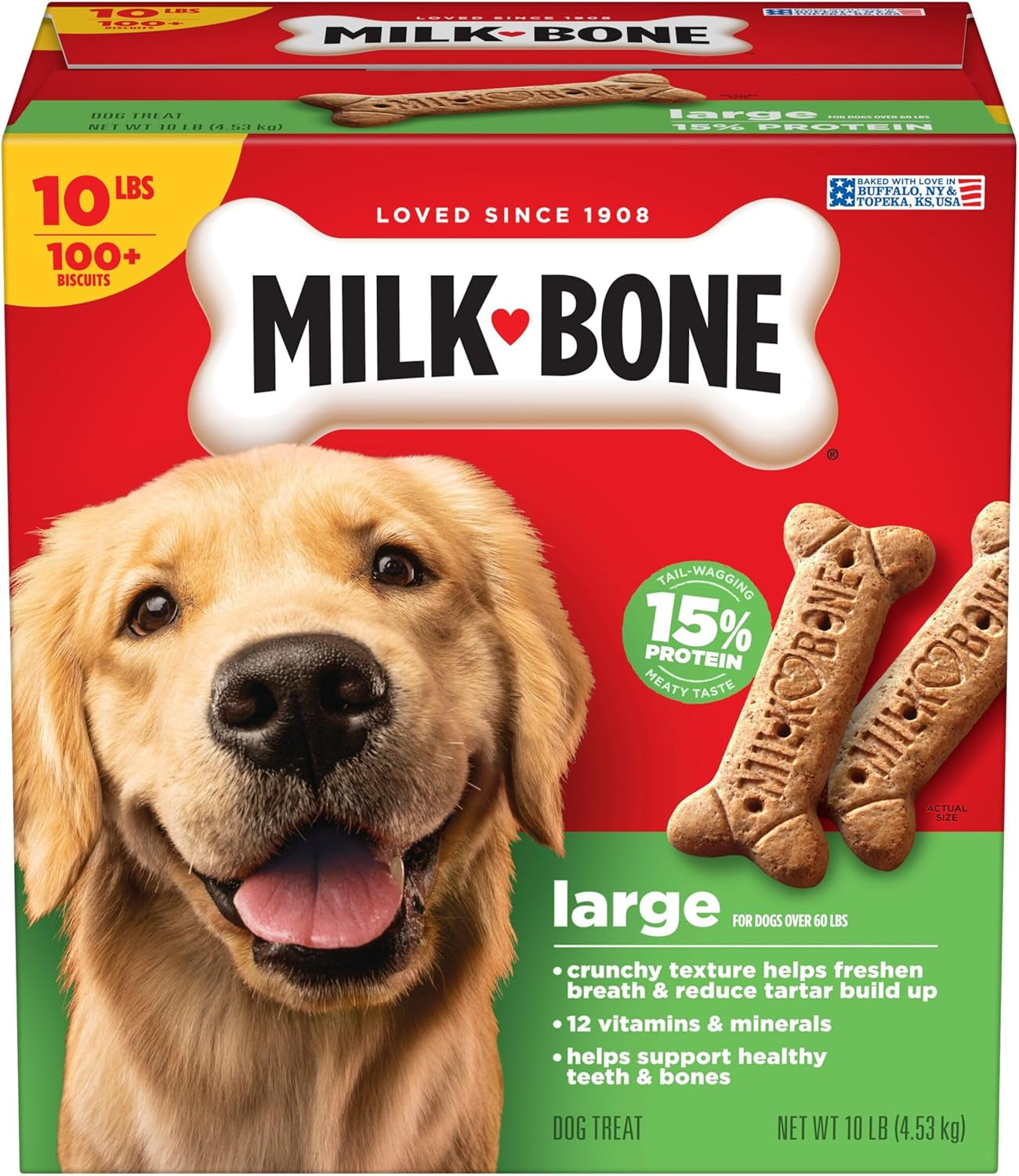 Original Dog Treats Biscuits for Large Dogs, 10 Pounds (Packaging May Vary)