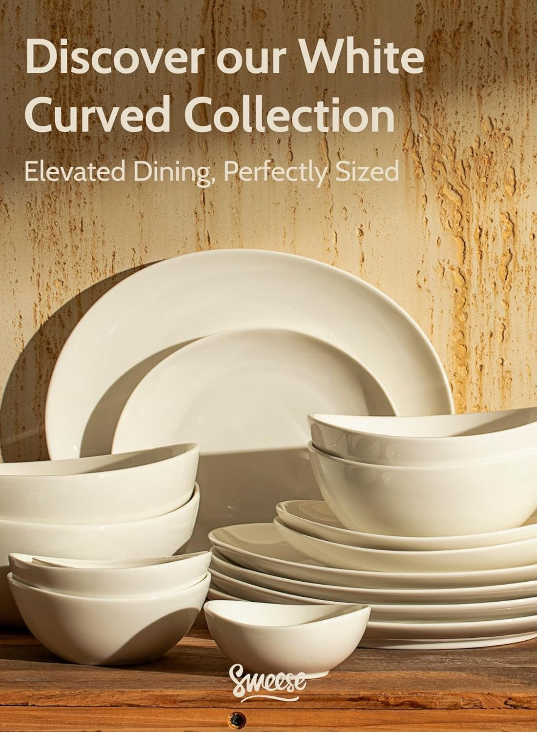 Porcelain Serving Bowls Set, 10-42 Oz, Versatile for Salad, Soup, Snacks, Microwave Dishwasher Safe, White