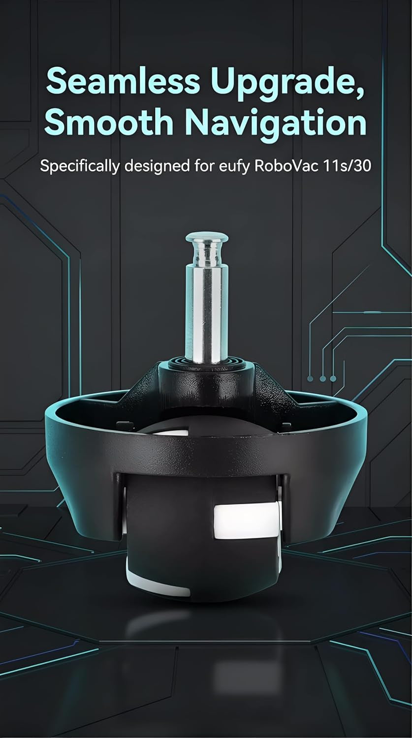 Robot Vacuum Universal Wheel, Vacuum Cleaner Roller Wheel Suitable for Eufy Robovac 30, 15C, 30C, G30/Nova Ihrv6-Blk