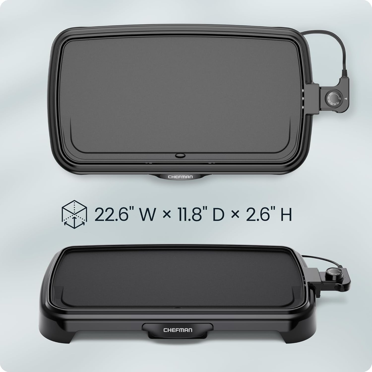 XL Electric Griddle with Removable Temperature Control, Immersible Flat Top Grill, Burger, Eggs, Pancake Griddle, Nonstick Extra Large Cooking Surface, Slide Out Drip Tray, 10 X 20 Inch