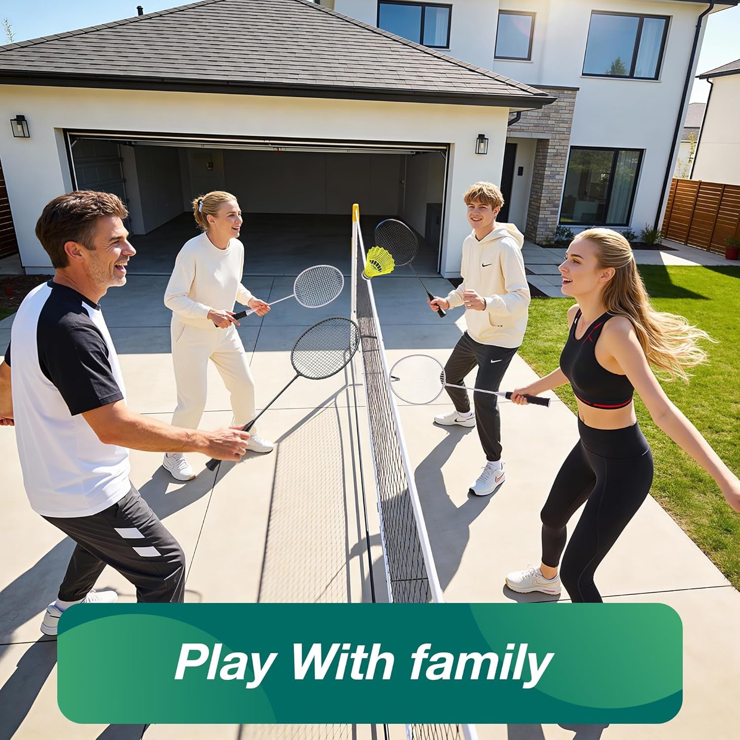 Badminton Rackets Set, Lightweight & Durable Badminton Set (Includes 6/12 Racquets, 6/12 Birdies), Outdoor Backyard & School Games for Adults, Teens, Families and Beginners