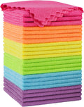 Microfiber Cleaning Cloth, 24 Pack Highly Absorbent Cleaning Rags, Household Cleaning Supplies, Reusable Microfiber Towels Lint Free Cloths for House, Kitchen, Car Care, 12X11 Inch