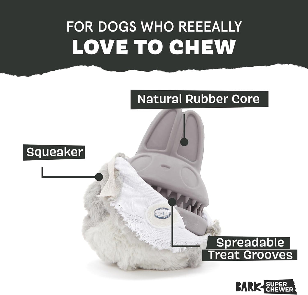 Super Chewer Tough Dog Chew Toys for Aggressive Chewers, Plush 2 Toys in 1 (Hare Raiser - Large)