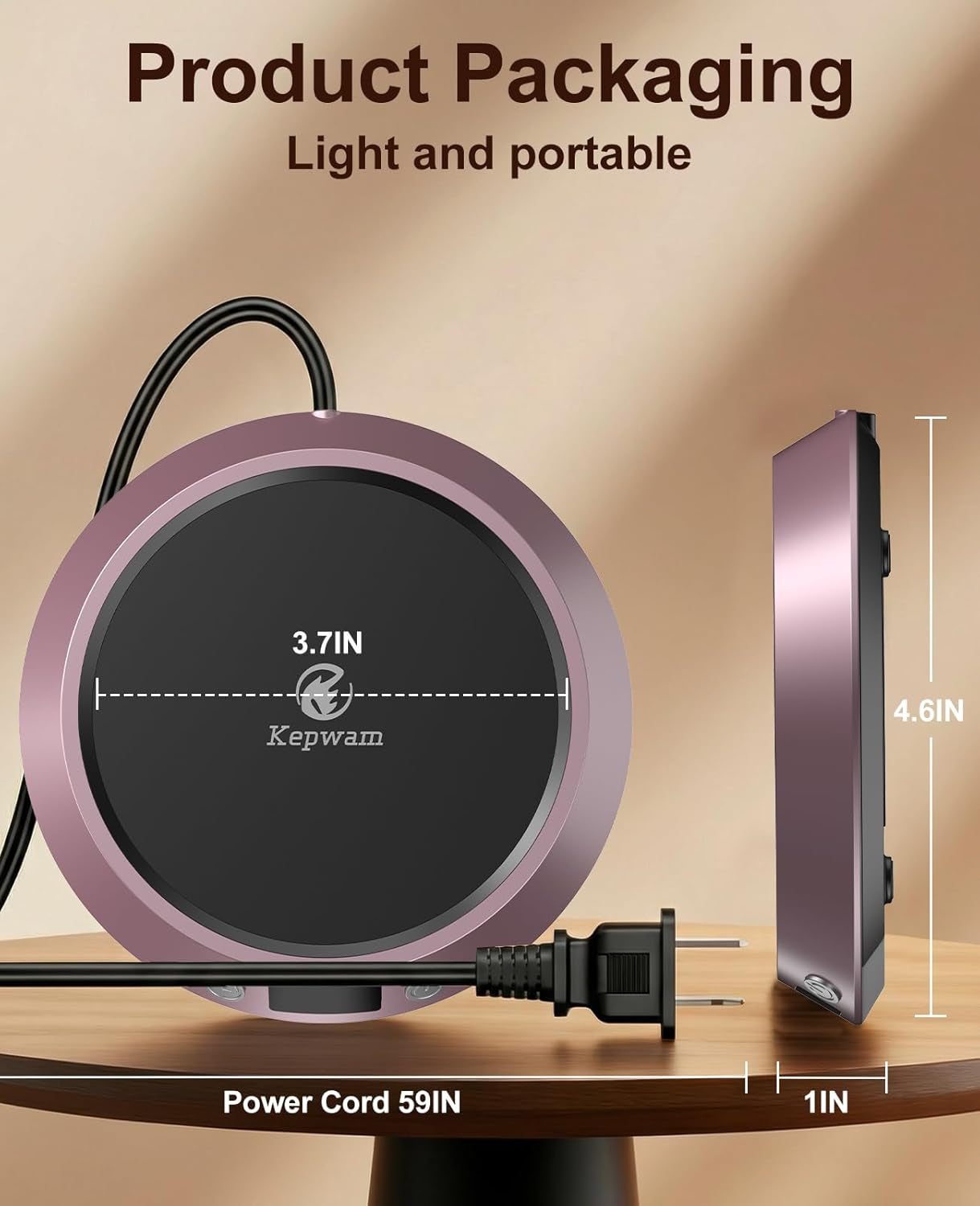 Coffee Mug Warmer - 50W Electric Coffee Warmer for Desk 3 Temp Settings & 2-9 Timer Smart Cup Warmer for Desk Candle Warmer Plate with LED Lights Beverage Tea Milk Warmer for Home & Office