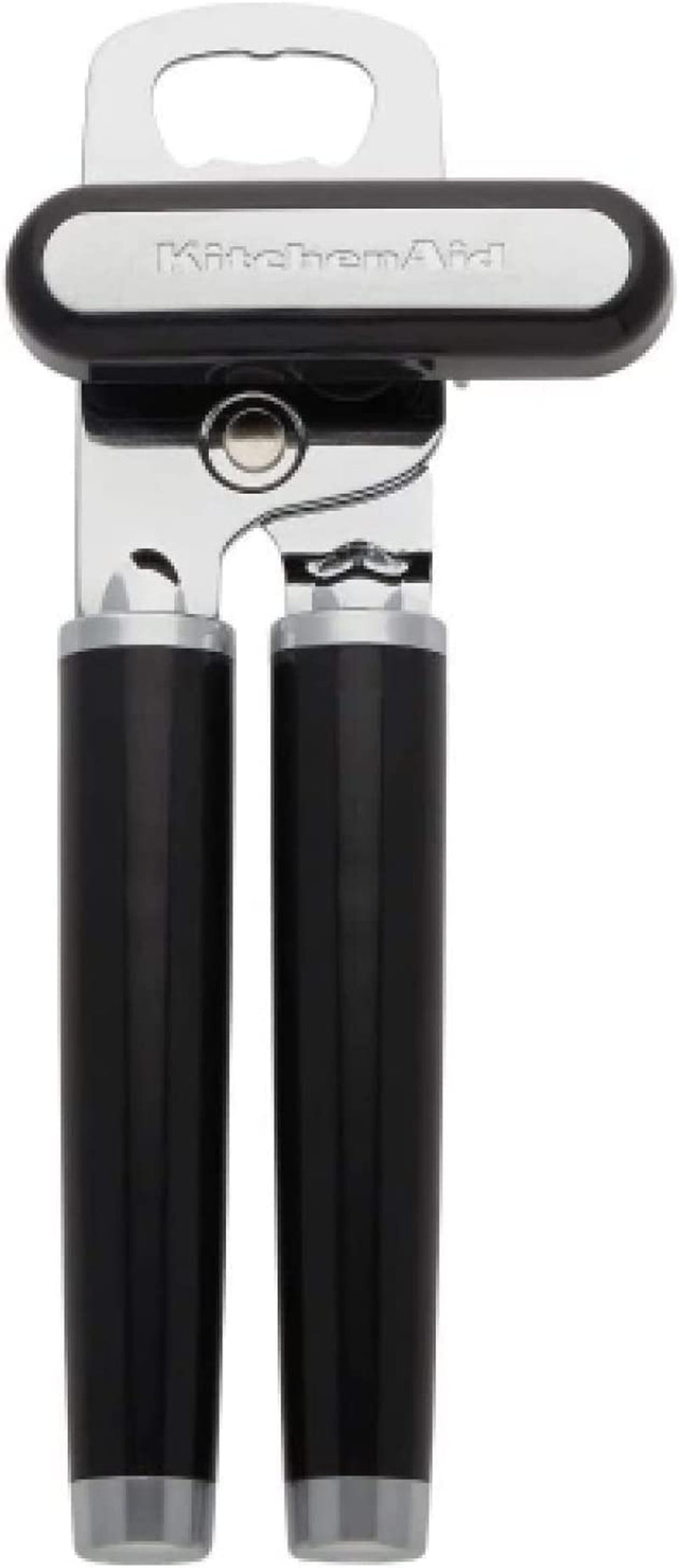 Kitchenaid Classic Multifunction Can Opener and Bottle Opener Easy to Use, Razor Sharp Stainless Steel Cutting Wheel, Soft Ergonomic Handles, Black