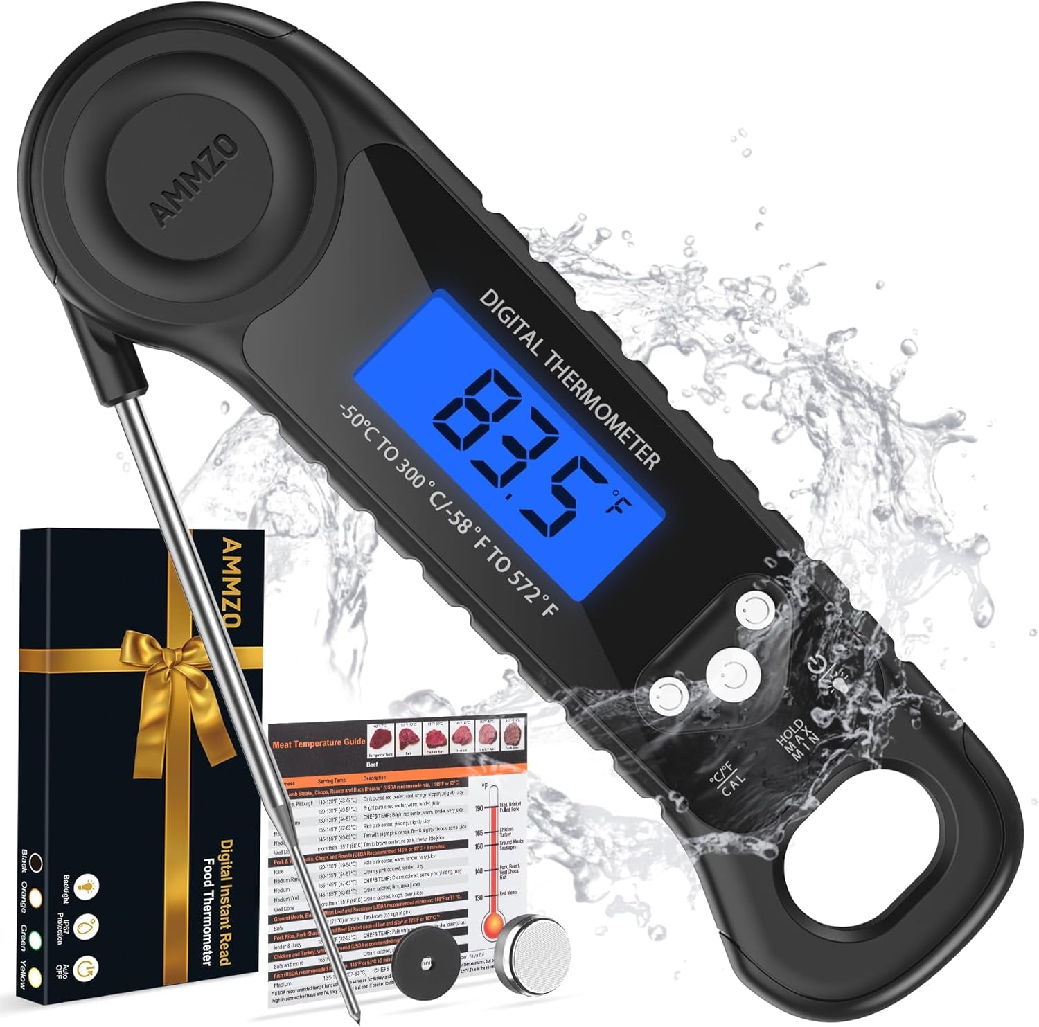 Meat Thermometer Digital, Instant Read Food Thermometer for Cooking, Grilling, Baking, Frying & Candy Making, Essentials Kitchen Gadgets Accessory, Gifts for Men Women Dad Mom Birthday