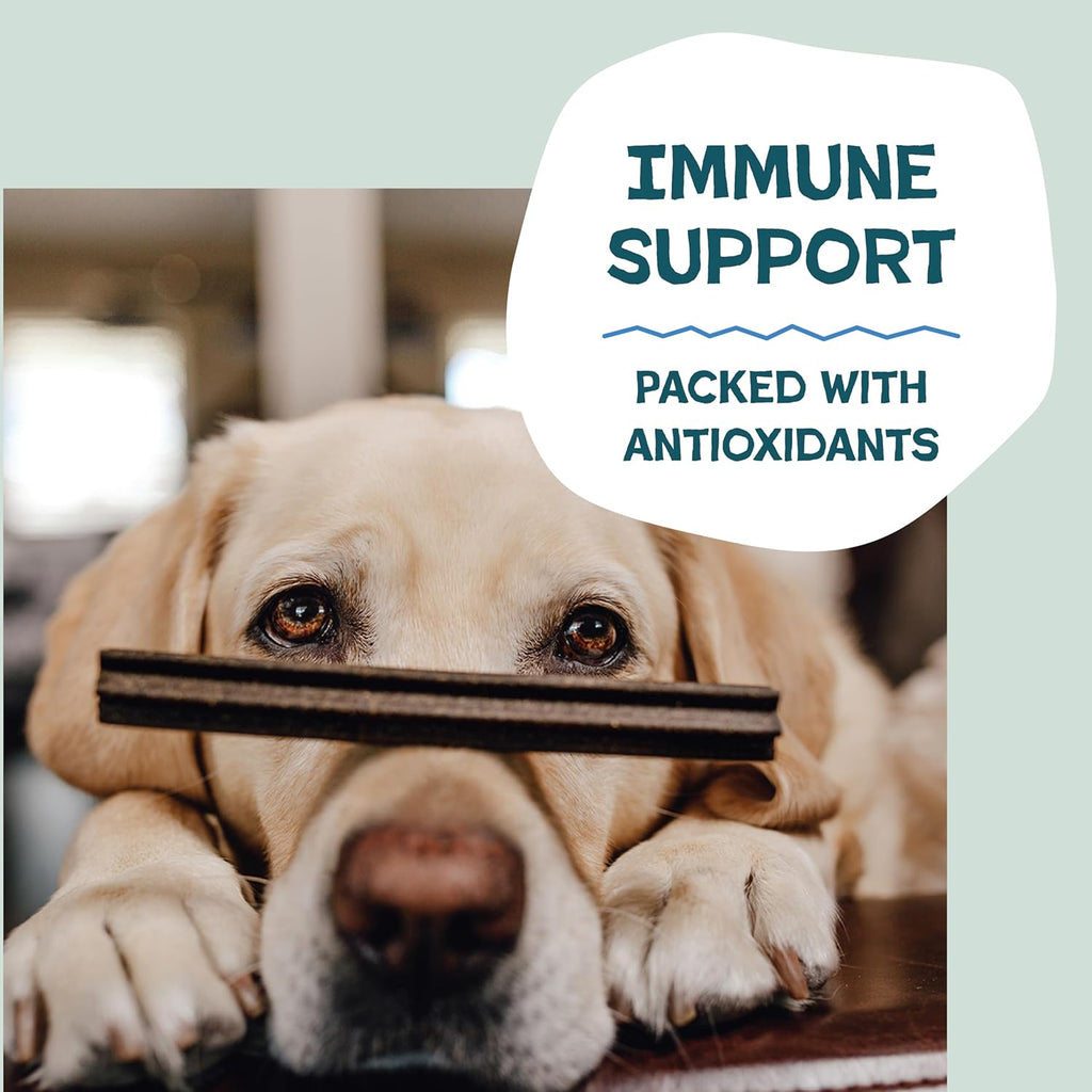 Blueberry & Mint Dental Chews for Dogs, 8 Chews - Natural Dog Teeth Cleaning Treats with Fresh Breath Benefits | Grain-Free Dental Sticks for Small, Medium & Large Dogs