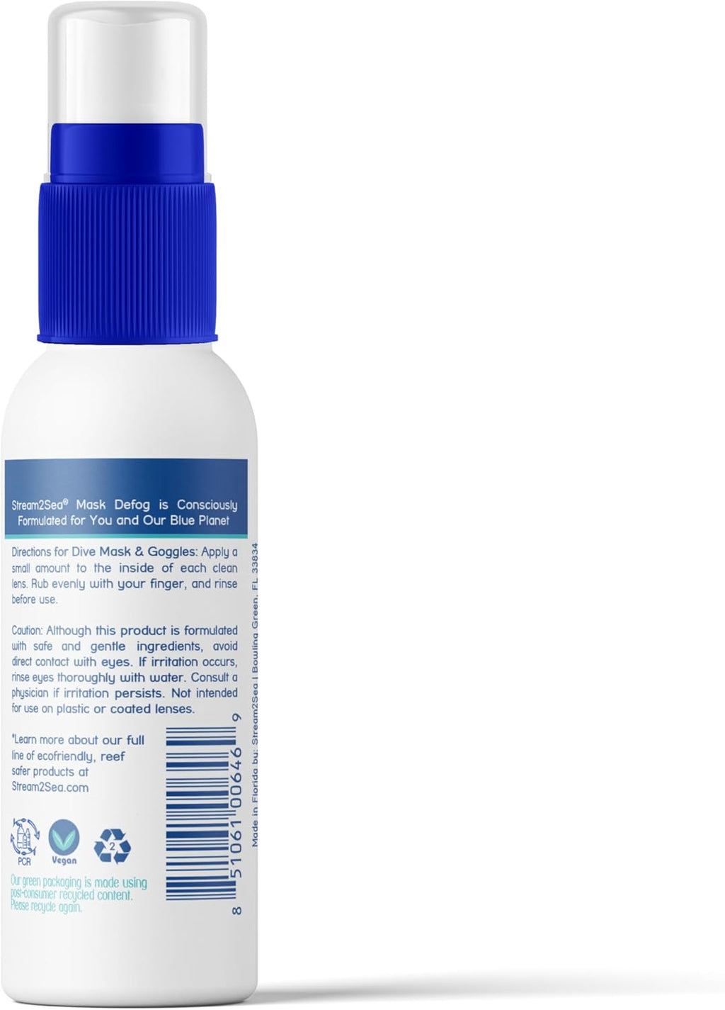 Reef Safe Anti-Fog Spray for Swim Goggles, Snorkel, Scuba & Ski Masks – Defogger for Diving, Snorkeling – 2Fl Oz