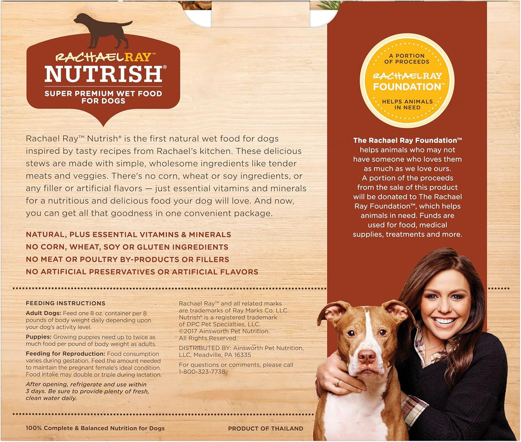 Rachael Ray Premium Natural Wet Dog Food, Savory Favorites Variety Pack, 8 Ounce Tub (Pack of 6)