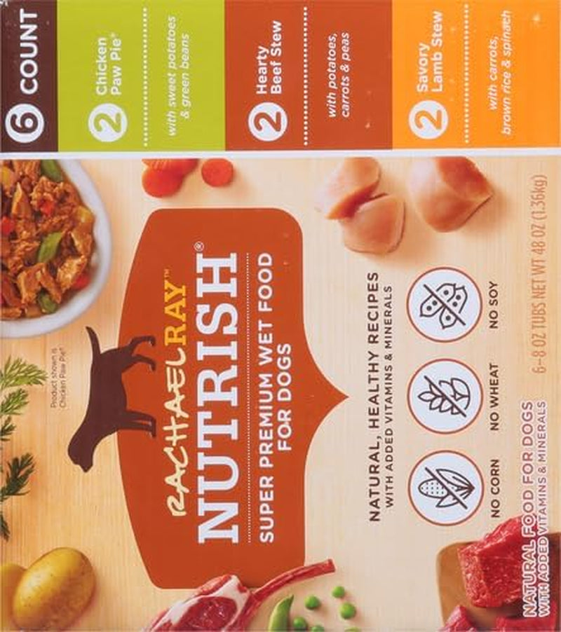 Rachael Ray Premium Natural Wet Dog Food, Savory Favorites Variety Pack, 8 Ounce Tub (Pack of 6)