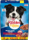 Dry Dog Food, Savory Bacon & Steak Flavor for Adult Dogs 16 Lb. Bag